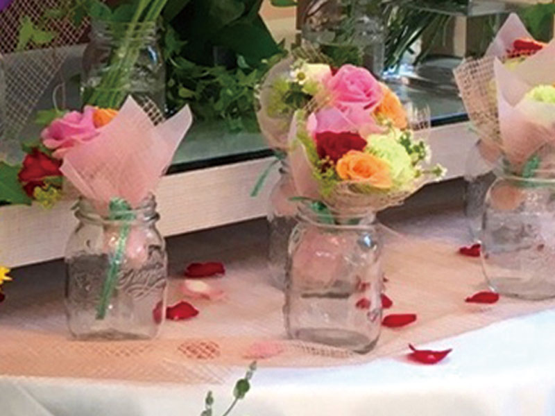 ミニ花束ラッピングコーディネート
